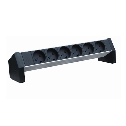 Retex Aluminium PDU 6-Way table K Outlet. Without LED