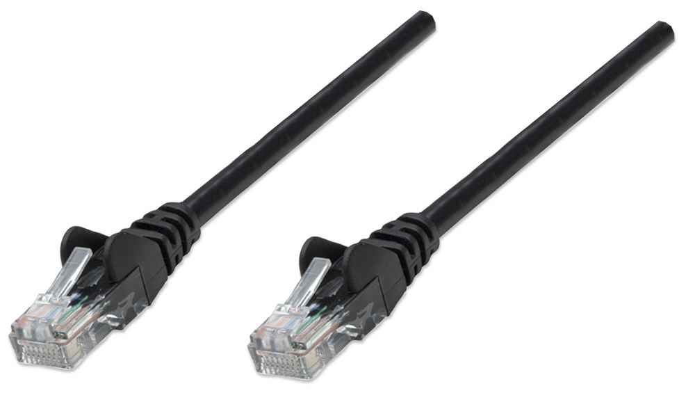 Photos - Cable (video, audio, USB) INTELLINET Network Patch Cable, Cat5e, 0.5m, Black, CCA, U/UTP, PVC, R 318 