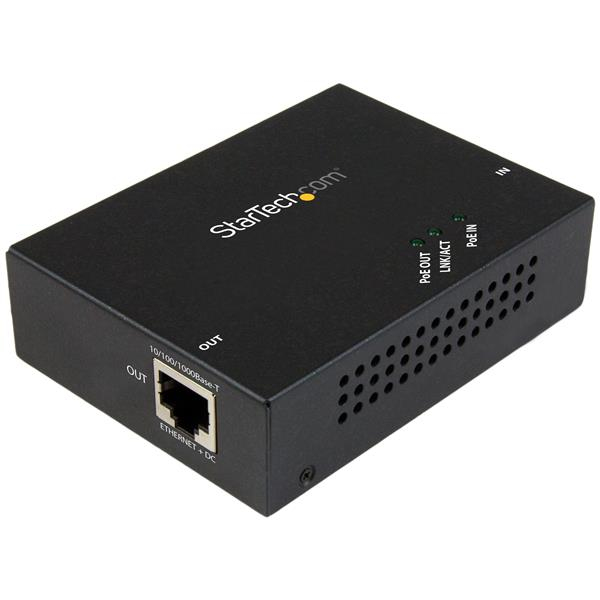 Image of StarTech.com 1-Port Gigabit PoE+ Extender - 802.3at and 802.3af -...