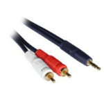 C2G 25ft Velocity™ 3.5mm Stereo M / Dual RCA M Y-Cable audio cable 300" (7.62 m) 2 x RCA Blue