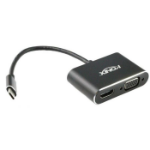 4Cabling 005.004.0203 video cable adapter 0.2 m USB Type-C HDMI + VGA (D-Sub) Black