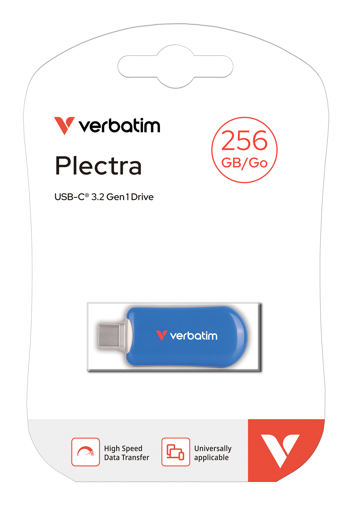 Verbatim Plectra USB-C Flash Drive Blue 256GB