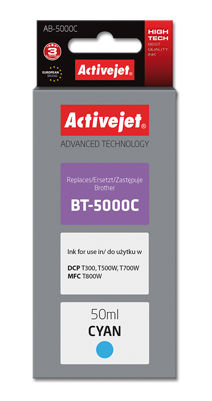 Activejet AB-5000C ink (replacement for Brother BT-5000C; Supreme; 50 ml; cyan)
