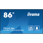 iiyama LH8675UHS-B1AG affichage de messages Écran plat de signalisation numérique 2,17 m (85.6") LCD Wifi 500 cd/m² 4K Ultra HD Noir Intégré dans le processeur Android 11 24/7