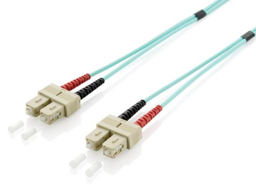 Image of Equip SC/SC Fiber Optic Patch Cable, OM3, 1.0m