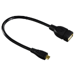 Hama 173892 USB cable USB 2.0 0.15 m Micro-USB B USB A Black