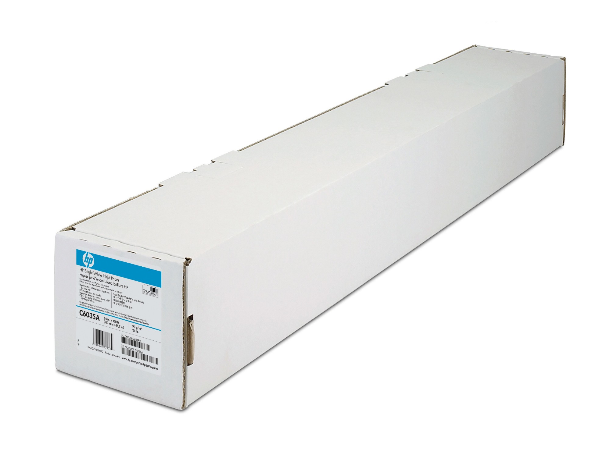 HP Bright White Inkjet Paper 610mm x45m 90gsm C6035A