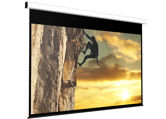 Screen International Major Home Cinema 350cm x 219cm, 16/10 Format Non Tensioned Electric Screen, Matt White Surface, 30cm Black Drop and 5cm Black Borders