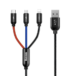 Baseus CAMLT-BSY01 USB cable 1.2 m USB A 3 x USB C Black, Red, Blue