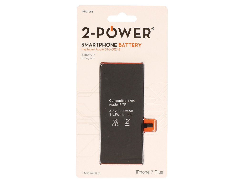 2-Power MBI0196B mobile phone spare part Battery Black