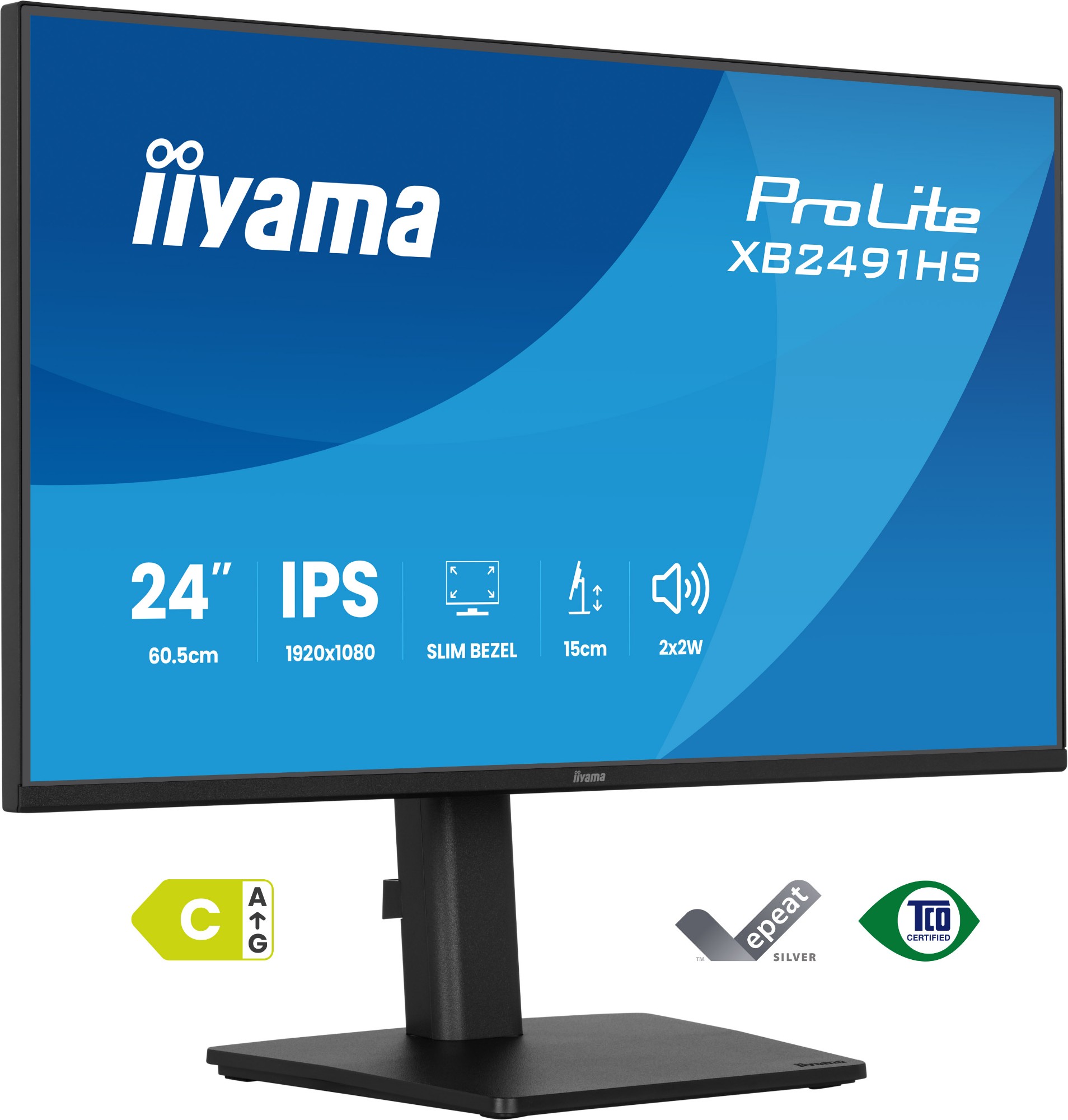 iiyama ProLite XB2491HS-B1 computer monitor 60.5 cm (23.8") 1920 x 1080 pixels Full HD LCD Black