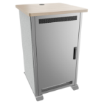 Middle Atlantic Forum ForumTM Side Cart Rack, 20RU, 27" Deep, Wilsonart® Kensington Maple, Magnesium Powdercoat, Silver Gray Felt