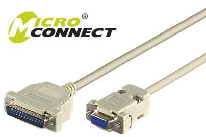 Image of Microconnect IBM029 serial cable Grey 3 m DB-9 DB-25