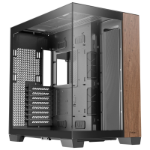 Antec C8 Wood Gaming Case w/ Glass Side & Front, E-ATX, Dual Chamber, Mesh Panels, USB-C, Black/Wood