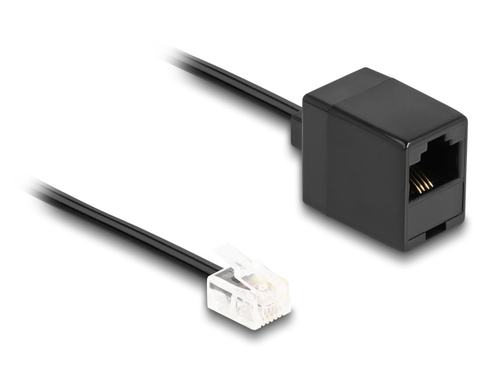 EU Product - Telefonkabel RJ11 Stecker zu RJ45 Buchse schwarz 2m thumbnail