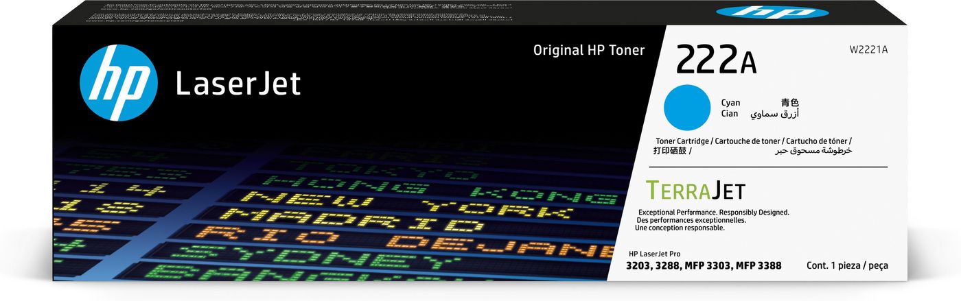 HP HP 222A - Cyan - original - LaserJet - toner cartridge (W2221A) - f