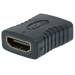 Manhattan HDMI Straight Coupler, 4K@60Hz, Female/Female, Black, Connect HDMI Cables up to 5m on Each Side, Lifetime Warranty, Higher 4K Refresh Rate than GCHDMIFF