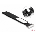 DeLOCK Hook-and-loop cable tie with loop and label tap L 305 x W 25 mm black 5 pieces