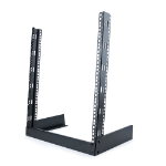 StarTech.com 12U 19" Desktop Open Frame Rack - 2 Post Free-Standing Network Rack Switch Depth for Patch Panel/Data/AV/Communication/Studio Equipment 110lb(50kg) Capacity w/Cage Nuts/Screws