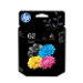 HP 62 originele zwarte/drie-kleuren inktcartridges, 2-pack