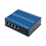 Digitus 4 Port Gigabit Ethernet Network PoE Switch, Industrial, Unmanaged, 1 SFP Uplink